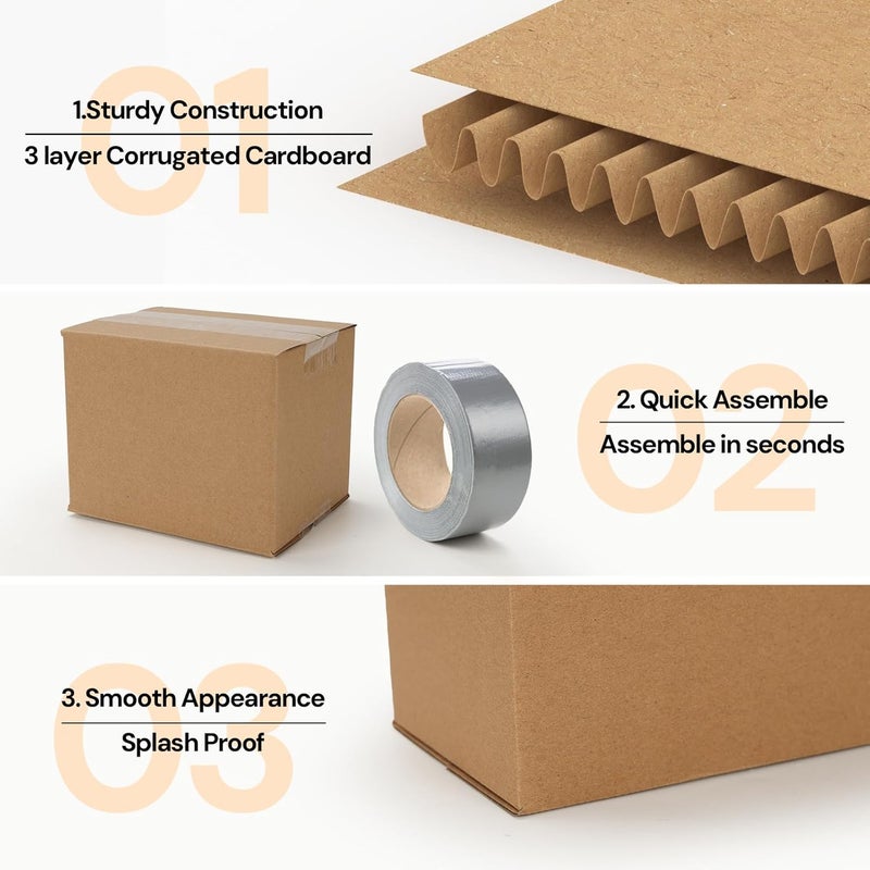 ZBEIVAN Shipping Boxes Mailers 5x4x4 inches Corrugated Cardboard Small Packing Kraft Moving Mailing Box, Pack of 40 - Image 4